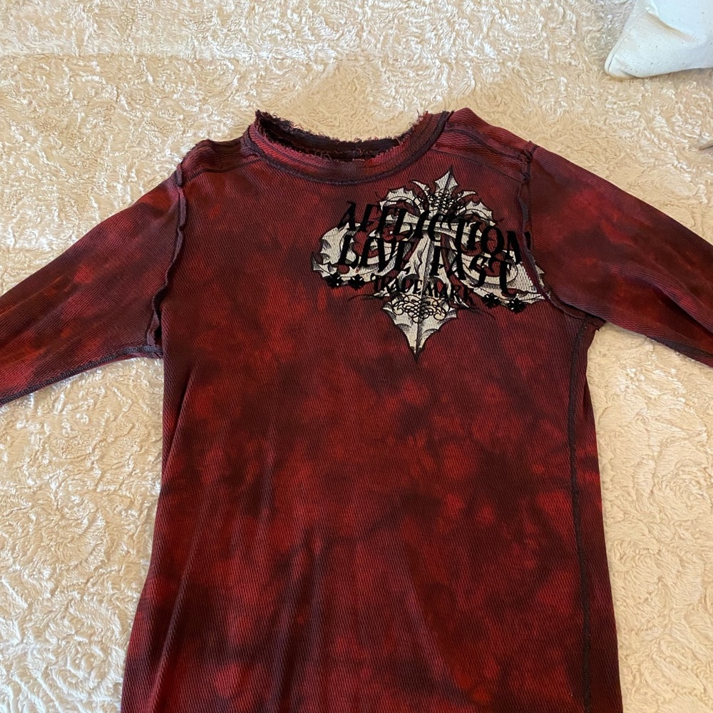 Two sided red and maroon AFFLICTION long sleeve shirt!🔥